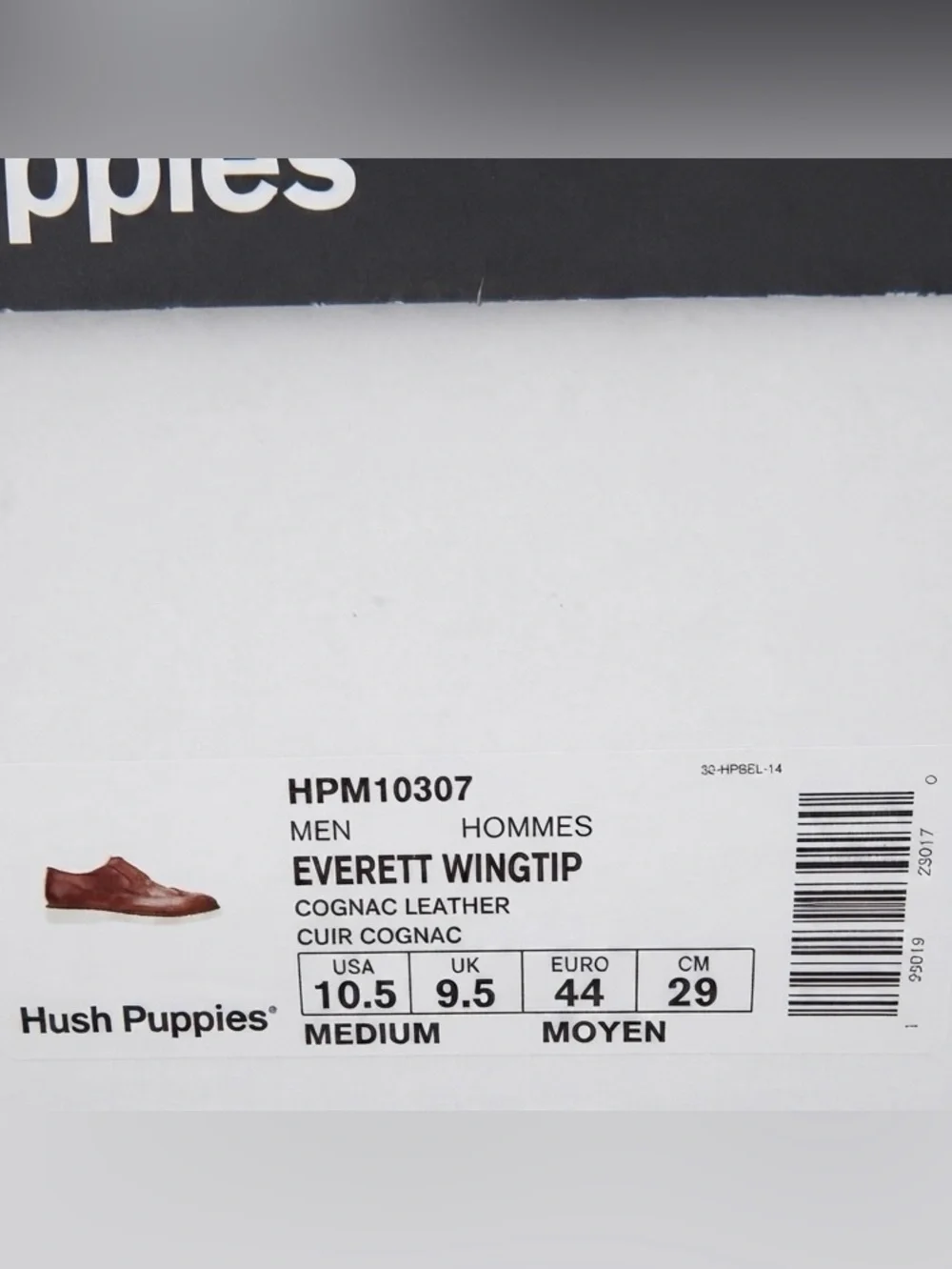 Hush Puppies Everett Wingtip Cognac Leather Men’s Shoes 10.5 NIB